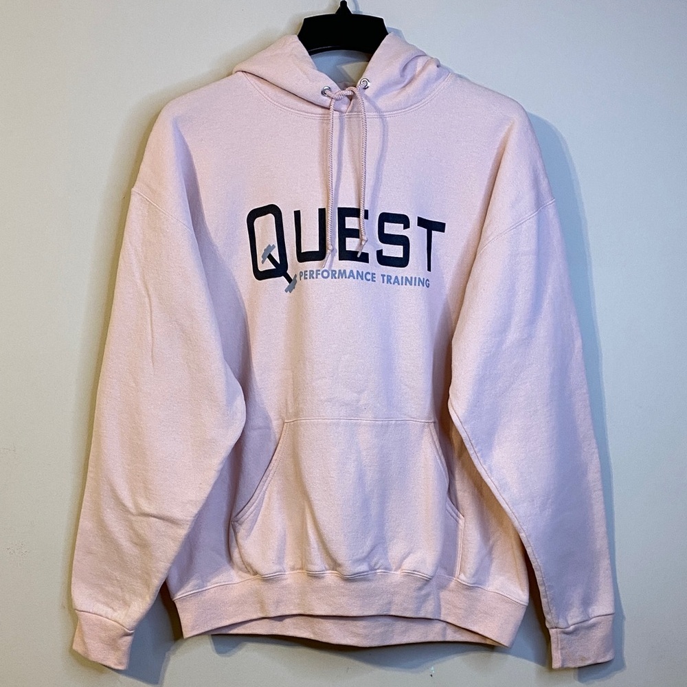Jerzees NuBlend Light Pink Hoodie with Black Print Size L